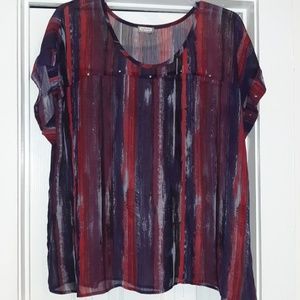Sheer plus size shirt